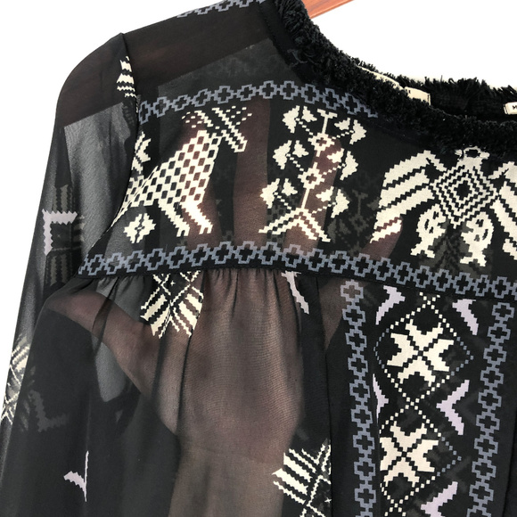 Maison Scotch Mademoiselle Sheer Print Top - Picture 4 of 8